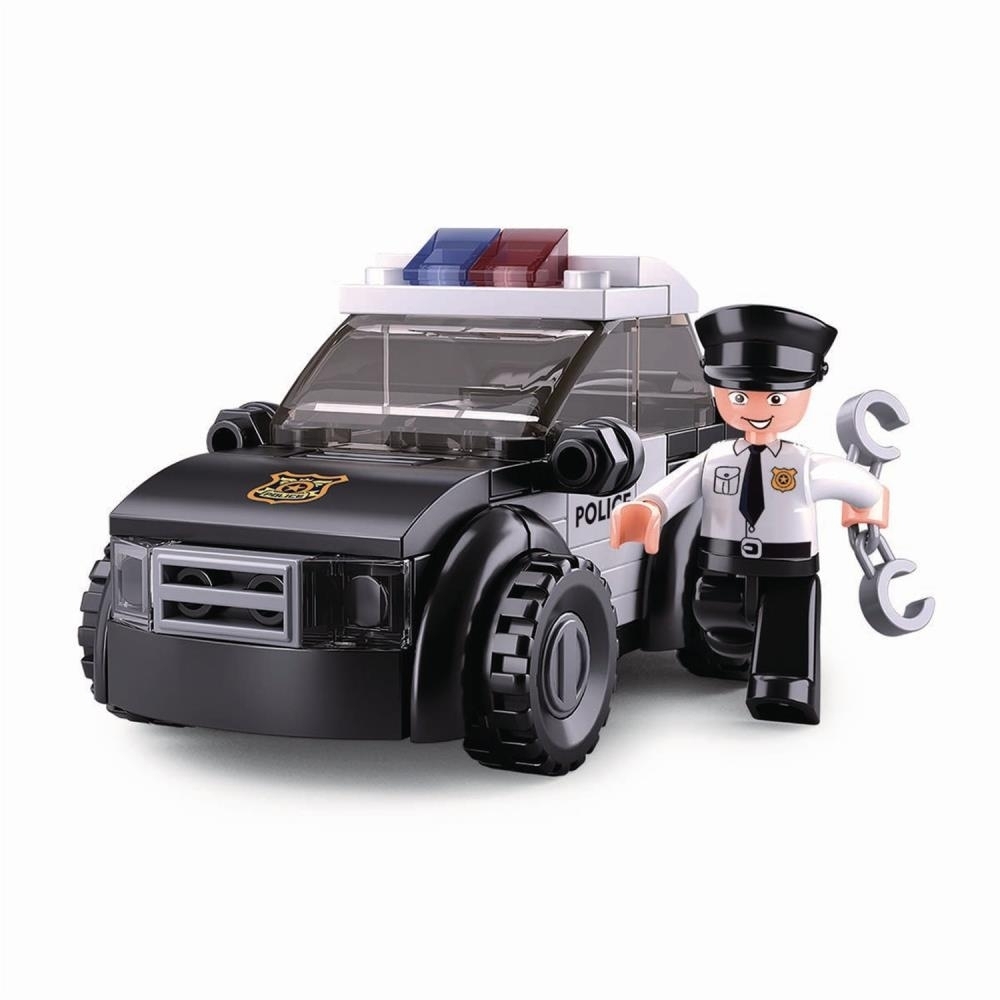 SlubanKids Police Car Building Blocks 88 Pcs Set Building Toy Police Vehicle
