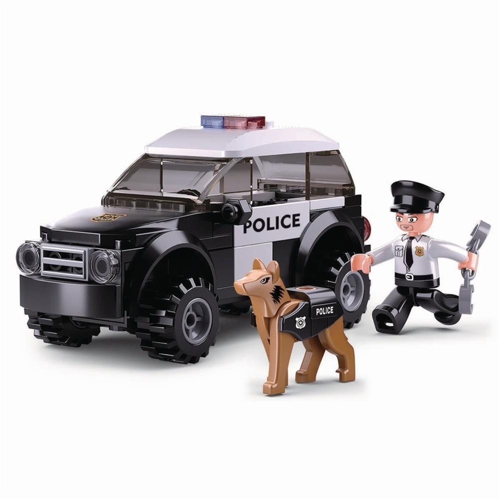 SlubanKids Police SUV K9 Unit Building Blocks 78 Pcs Set Building Toy Police Vehicle