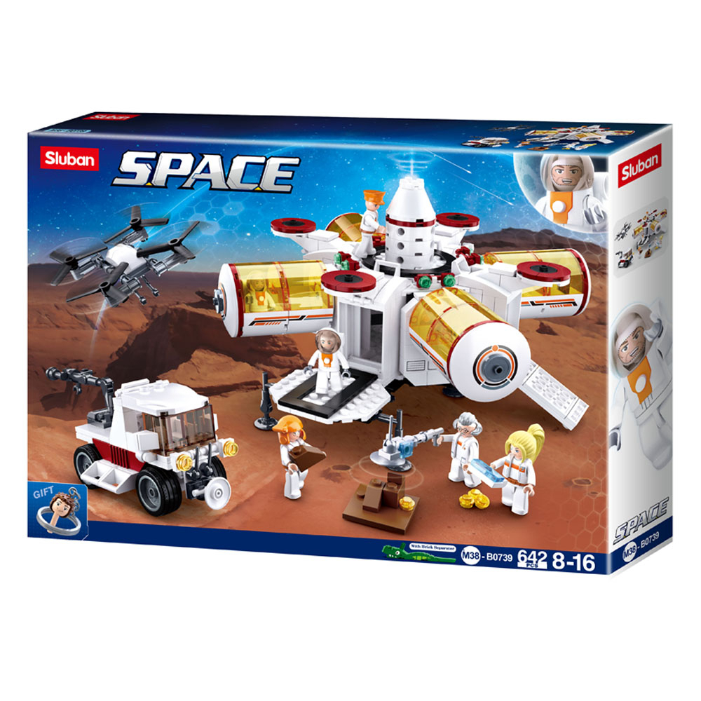 SlubanKids Space Base Building Blocks 642 Pc For Kids, 3D Early Learning Toys For Science And STEM, Stackable And Buildable Toys