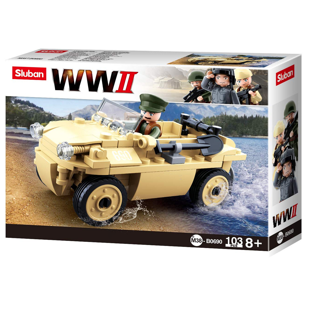 Army Vehicle Building Blocks WWII Series Building Toy Army Fighter Jet By SlubanKids