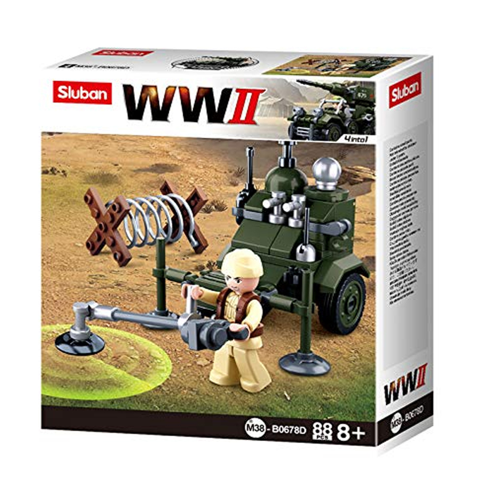 SlubanKids Army Vehicle Army Fighter Jet Building Blocks WWII Series Building Toy