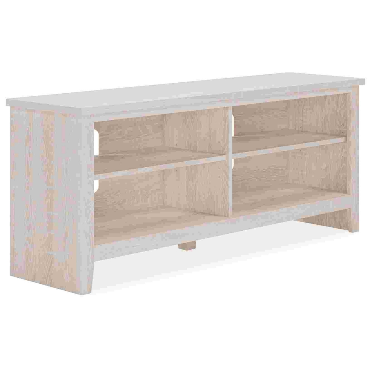 TV Stand with 6 Compartments and Side Panels, Large, White, Saltoro Sherpi