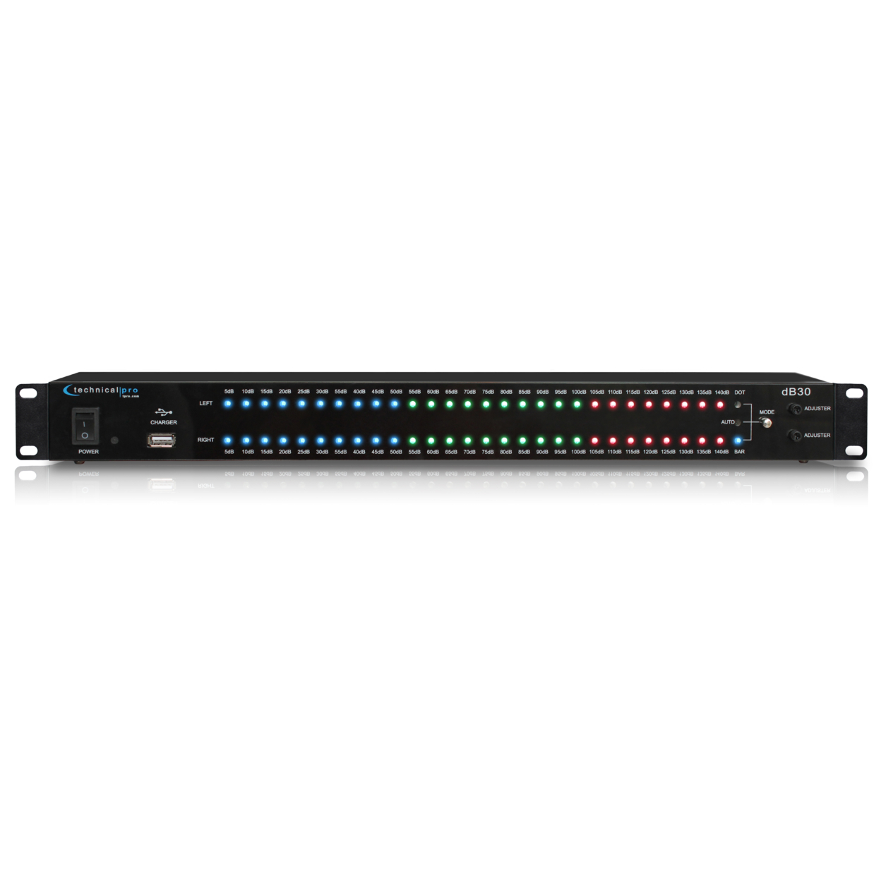 Technical Pro 1U Rack Mount DB Display With 8 Outlet Power Supply, Input And Output RCA