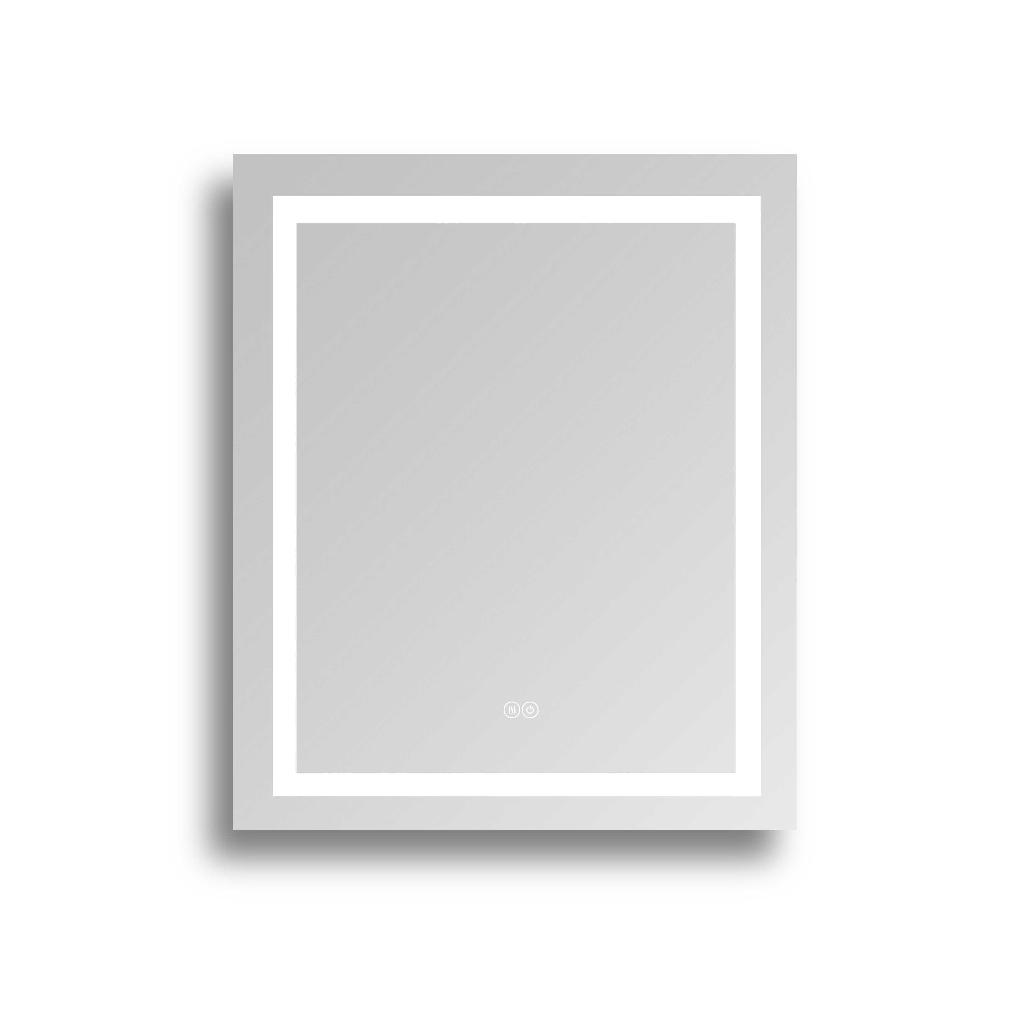 Superior Rectangular Frameless Anti-Fog Wall Bathroom LED Vanity Mirror in Silver - 24