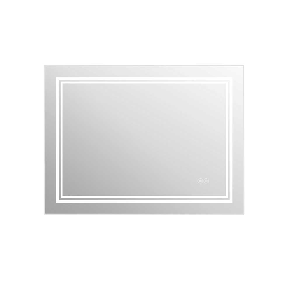 Victoria Rectangular Frameless Anti-Fog Wall Bathroom LED Vanity Mirror in Silver - 48