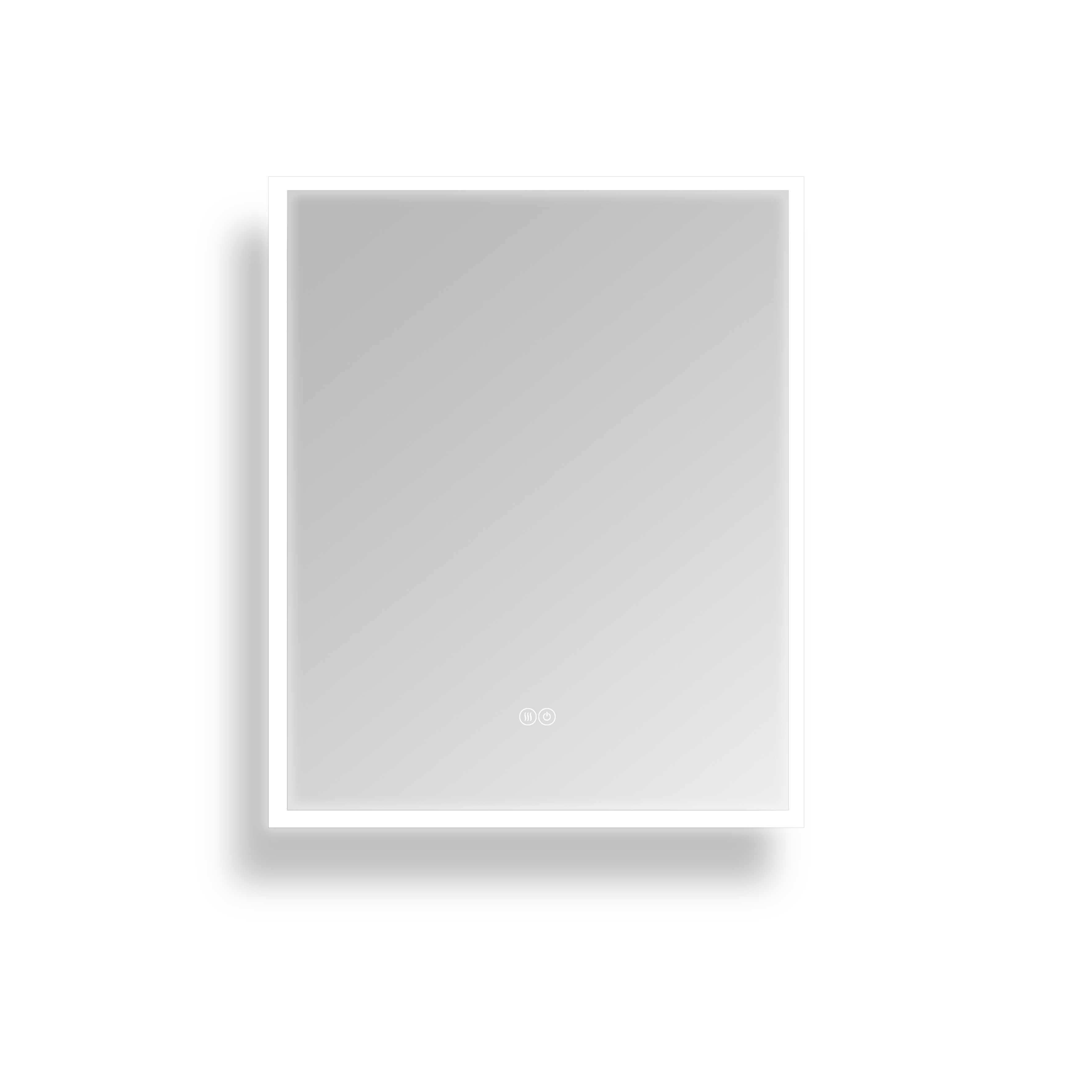 Huron Rectangular Frameless Anti-Fog Wall Bathroom LED Vanity Mirror in Silver - 24
