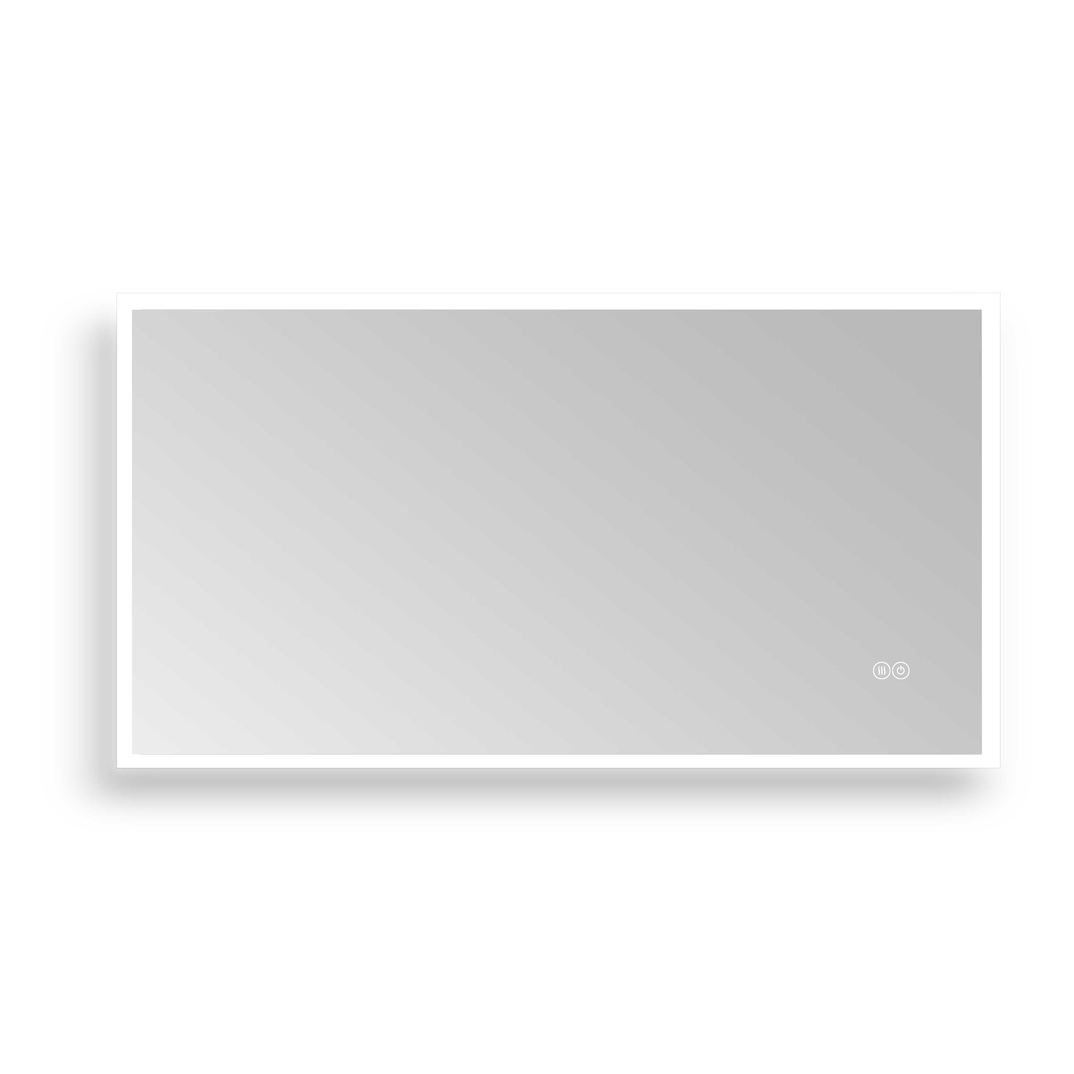 Huron Rectangular Frameless Anti-Fog Wall Bathroom LED Vanity Mirror in Silver - 40