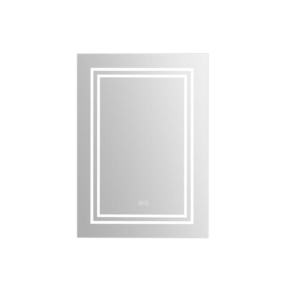 Ontario 24 in. W x 32 in. H Rectangular Silver Aluminum Recessed or Surface Mount LED Mirror Medicine Cabinet