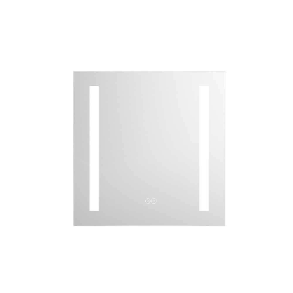 Erie 24 in. W x 26 in. H Rectangular Silver Aluminum Recessed or Surface Mount LED Mirror Medicine Cabinet