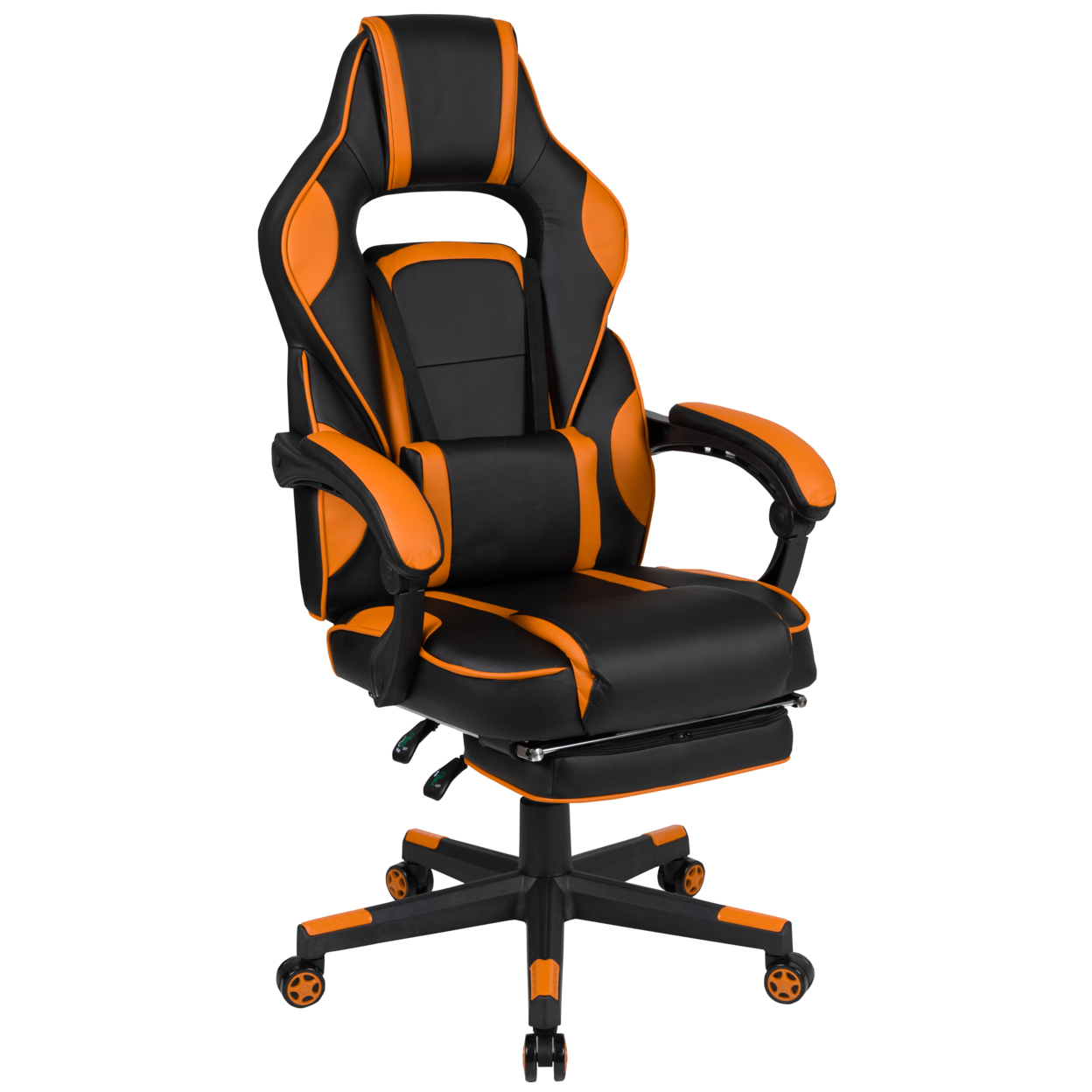 X40 Gaming Chair Racing Ergonomic Computer Chair With Fully Reclining Back And Arms, Slide-Out Footrest, Massaging Lumbar, Black And Orange
