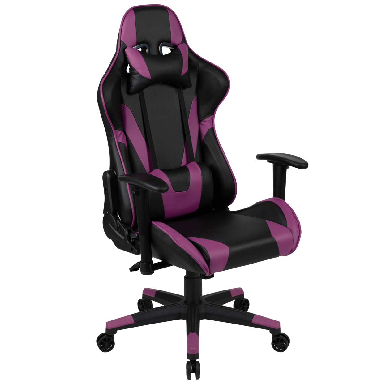 X20 Gaming Chair Racing Office Ergonomic Computer PC Adjustable Swivel Chair With Fully Reclining Back In Purple LeatherSoft