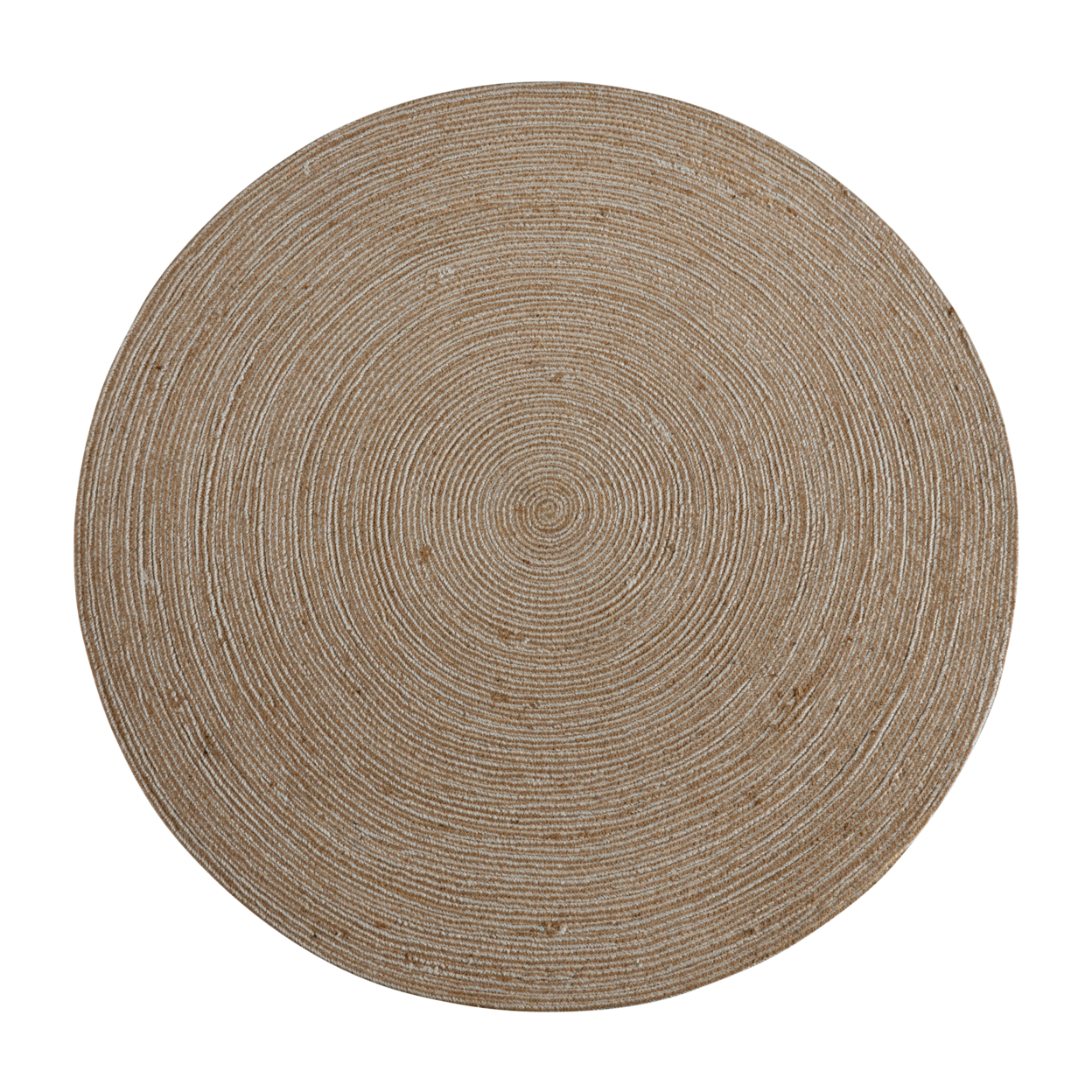 4 Foot Round Braided Design Natural Jute And Polyester Blend Indoor Area Rug