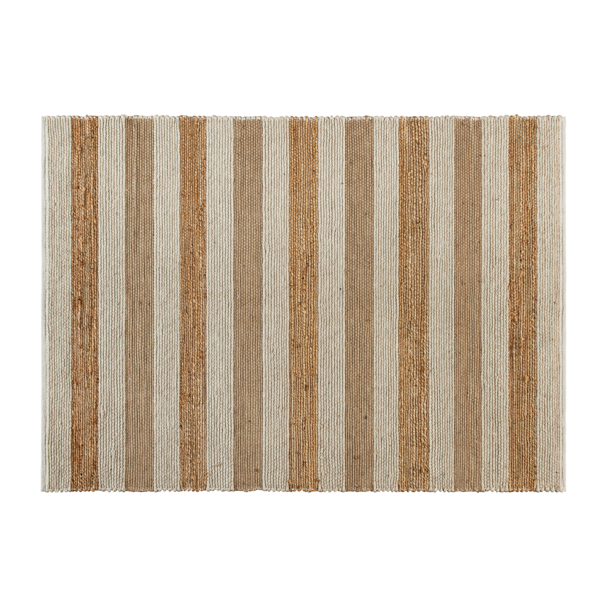 5' X 7' Handwoven Striped Jute Blend Area Rug In Natural Tones
