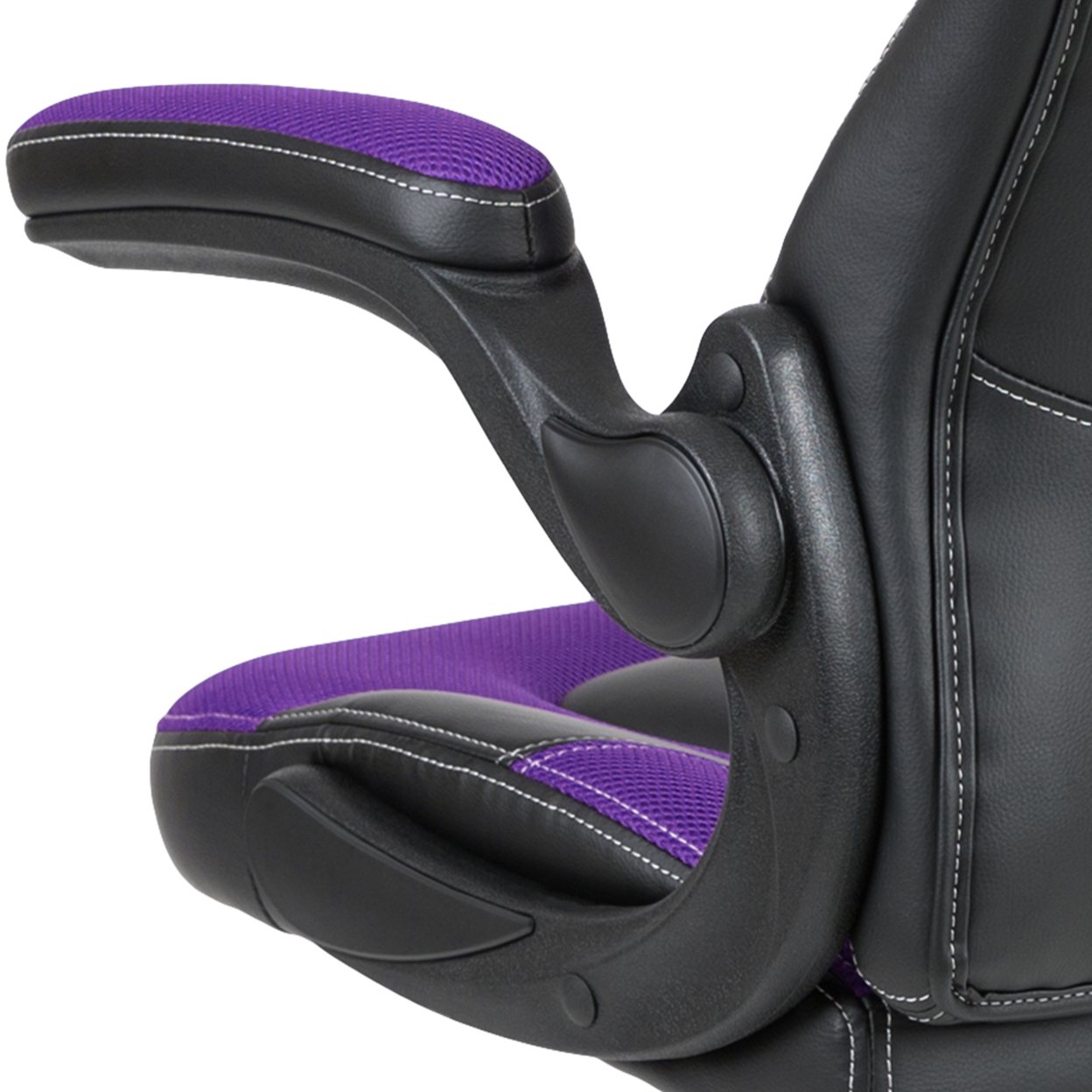 X10 Gaming Chair Racing Office Ergonomic Computer PC Adjustable Swivel Chair With Flip-up Arms, Purple And Black LeatherSoft