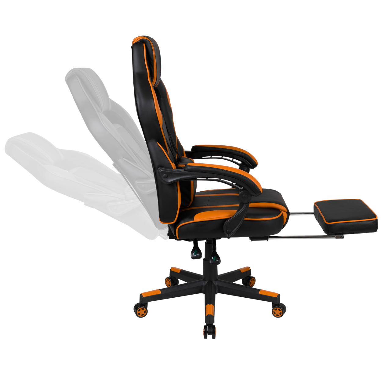 X40 Gaming Chair Racing Ergonomic Computer Chair With Fully Reclining Back And Arms, Slide-Out Footrest, Massaging Lumbar, Black And Orange