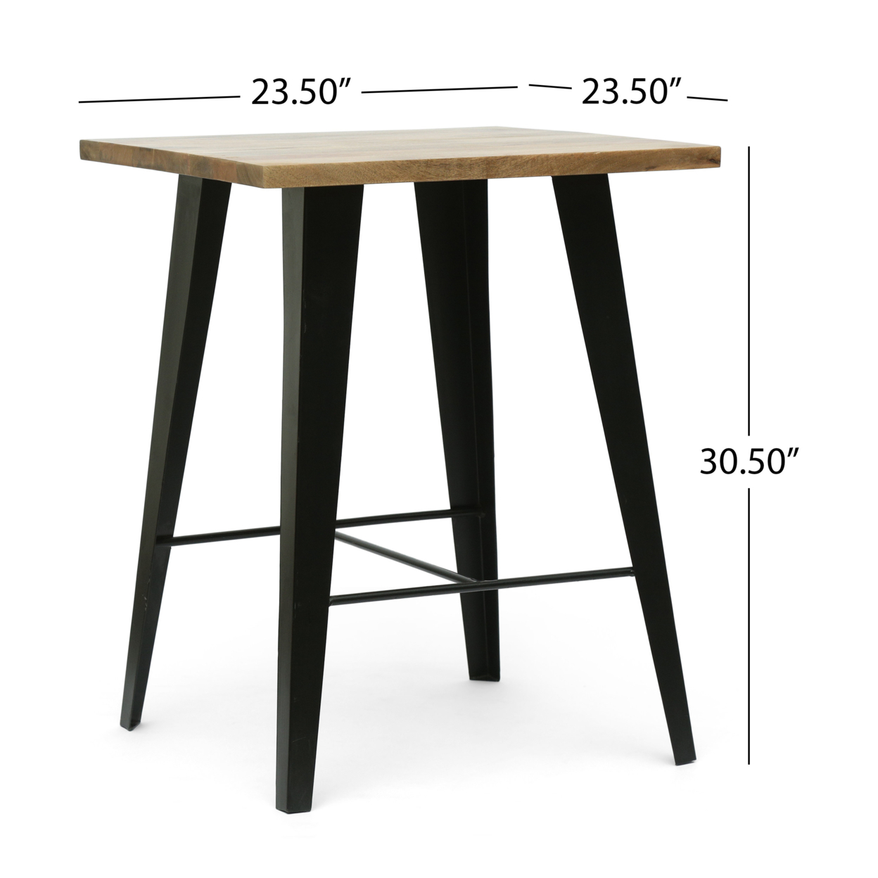 Muntz Handcrafted Modern Industrial Mango Wood Oversized Side Table, Natural And Black