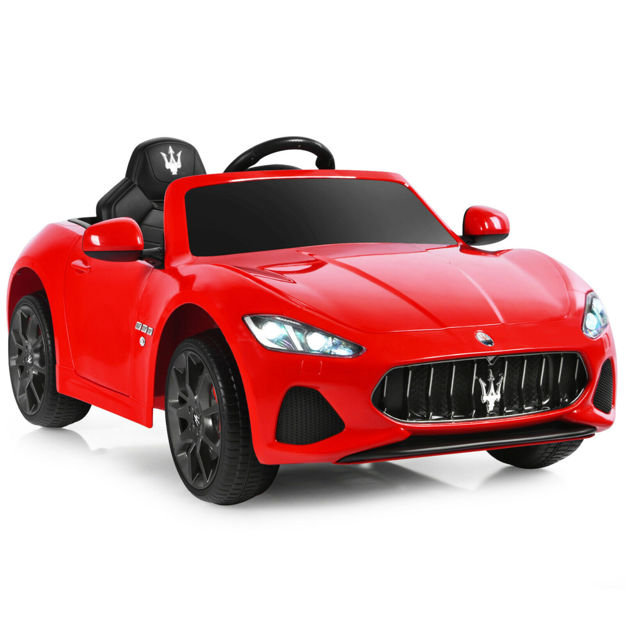 Gymax 12V Kids Ride On Car Licensed Maserati GranCabrio W/Remote Control & Music - Red