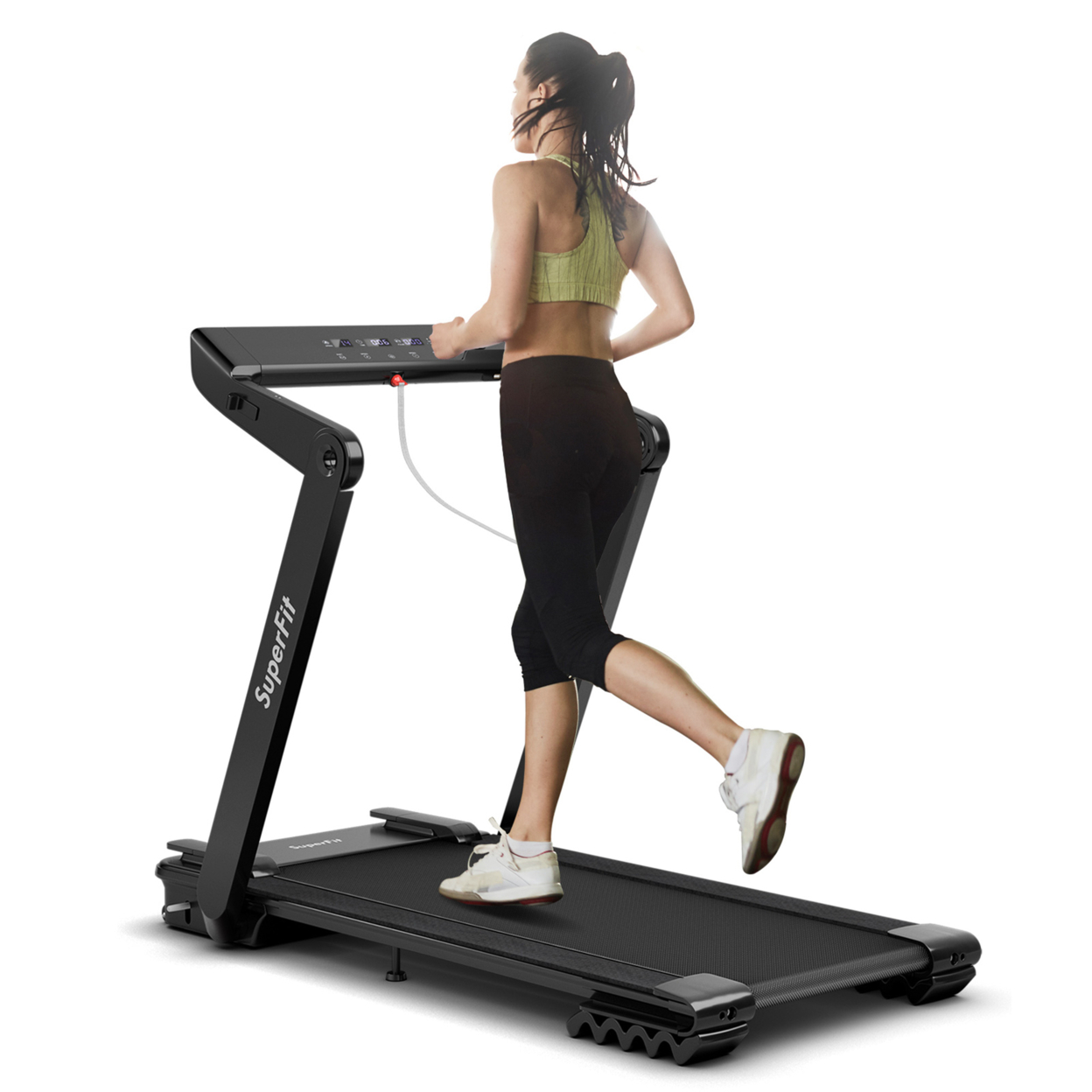4 HP Folding Treadmill Electric Walking Running Machine W/ Fatigue Button