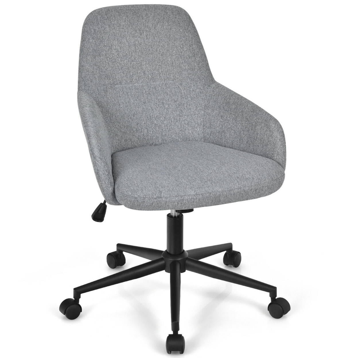 Linen Accent Office Chair Adjustable Rolling Swivel Task Chair W/Armrest
