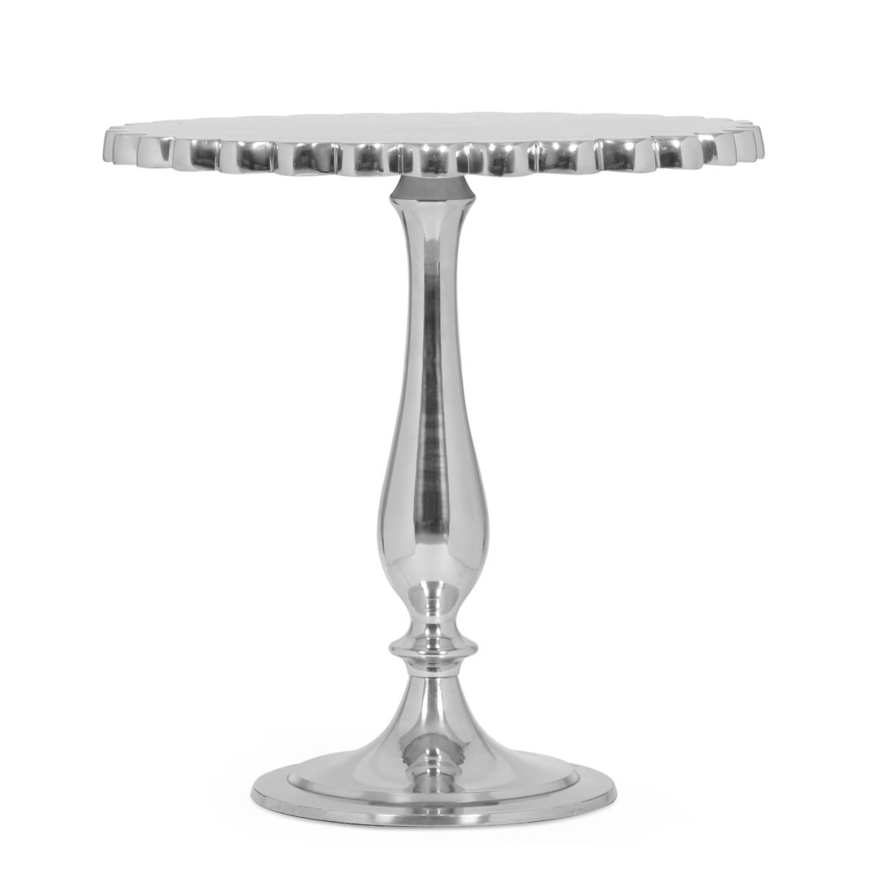 Washington Modern Glam Handcrafted Aluminum Side Table, Silver