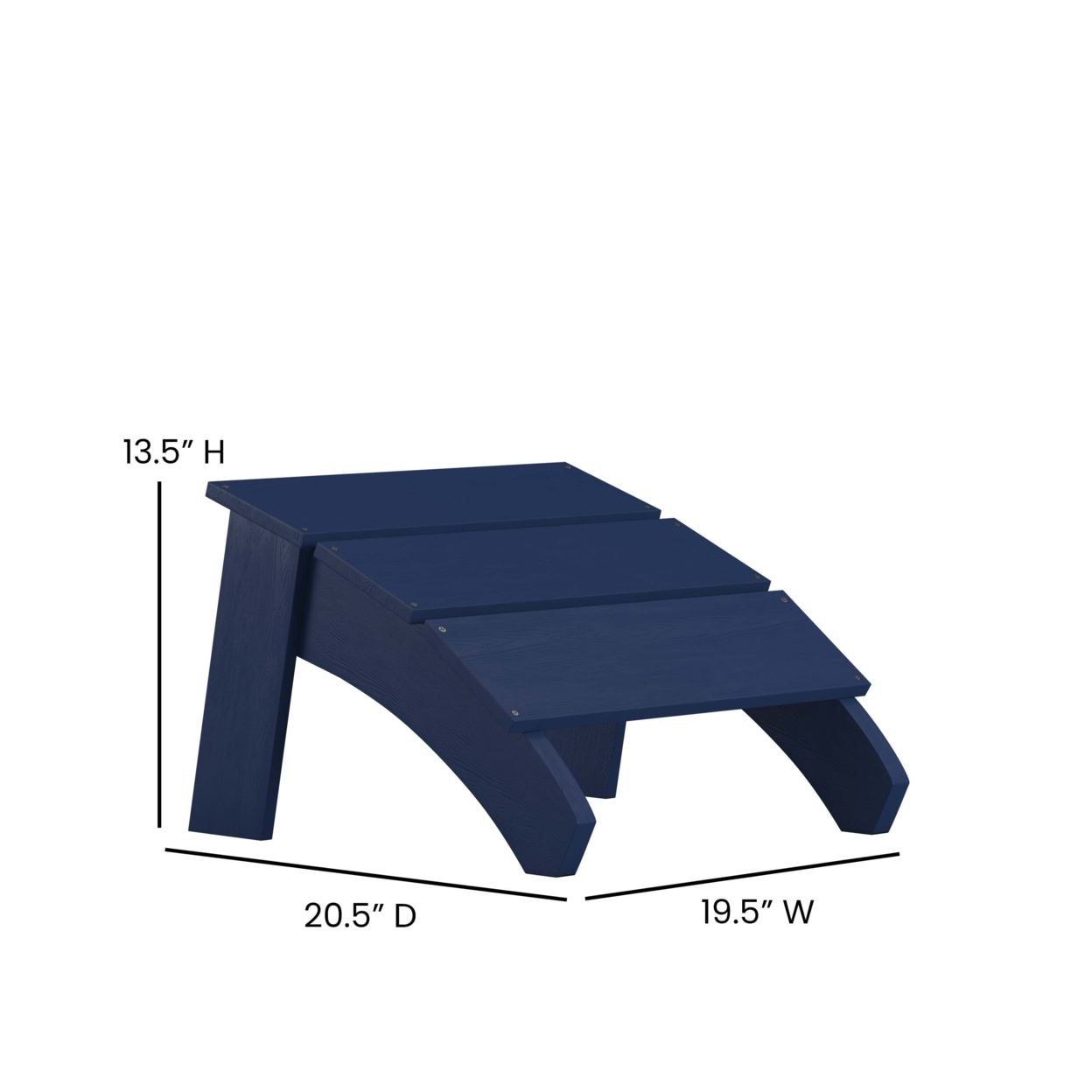 Sawyer Modern All-Weather Poly Resin Wood Adirondack Ottoman Foot Rest In Navy