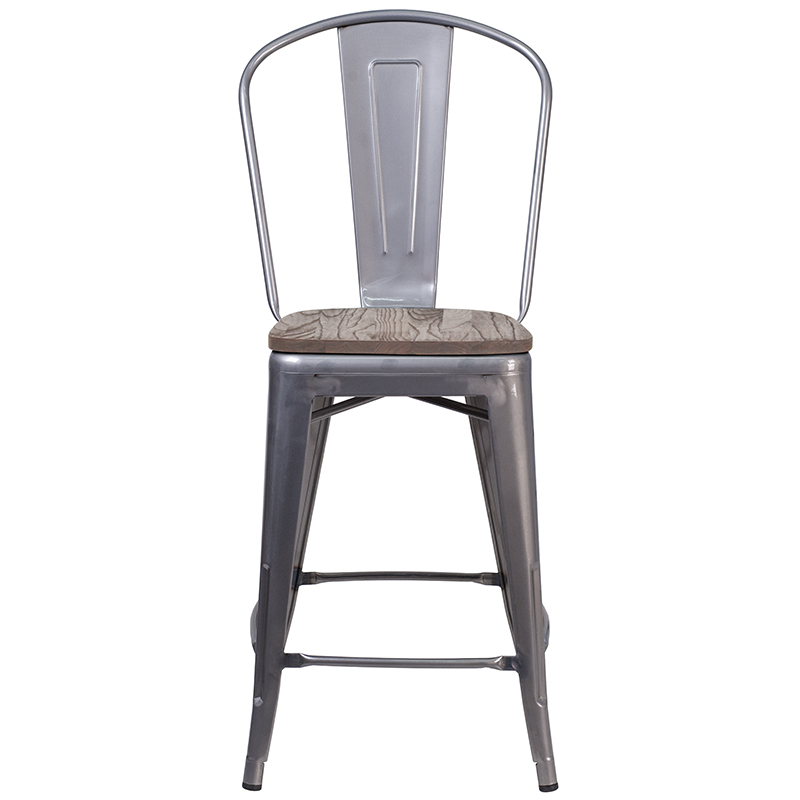 24 Clear Metal Counter Stool