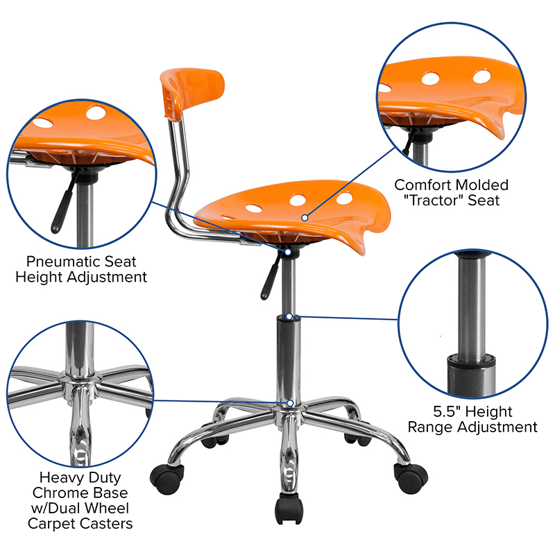 Orange Tractor Task Chair