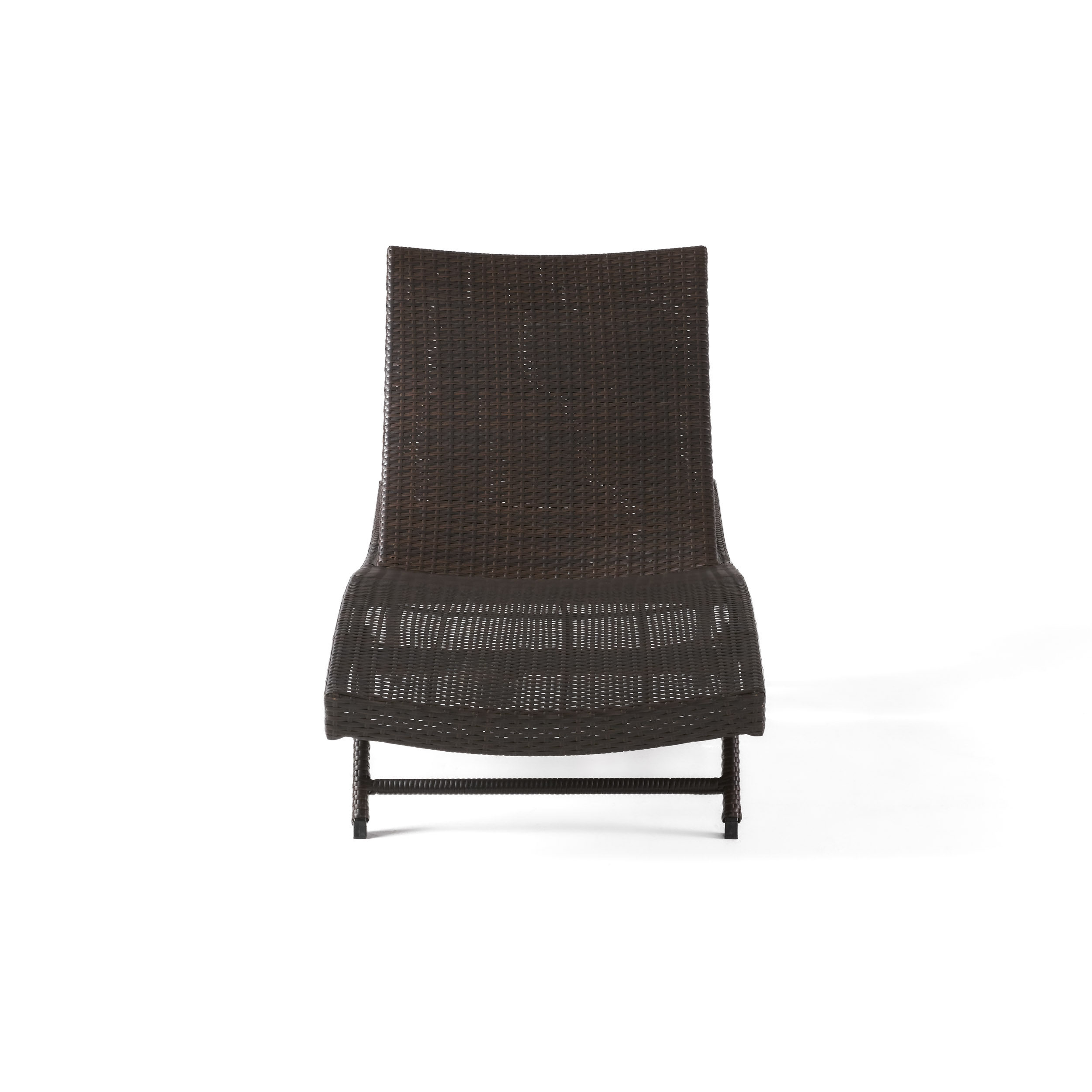 Eliana Brown Wicker Chaise Outdoor Lounge Chairs For Lawn, Patio