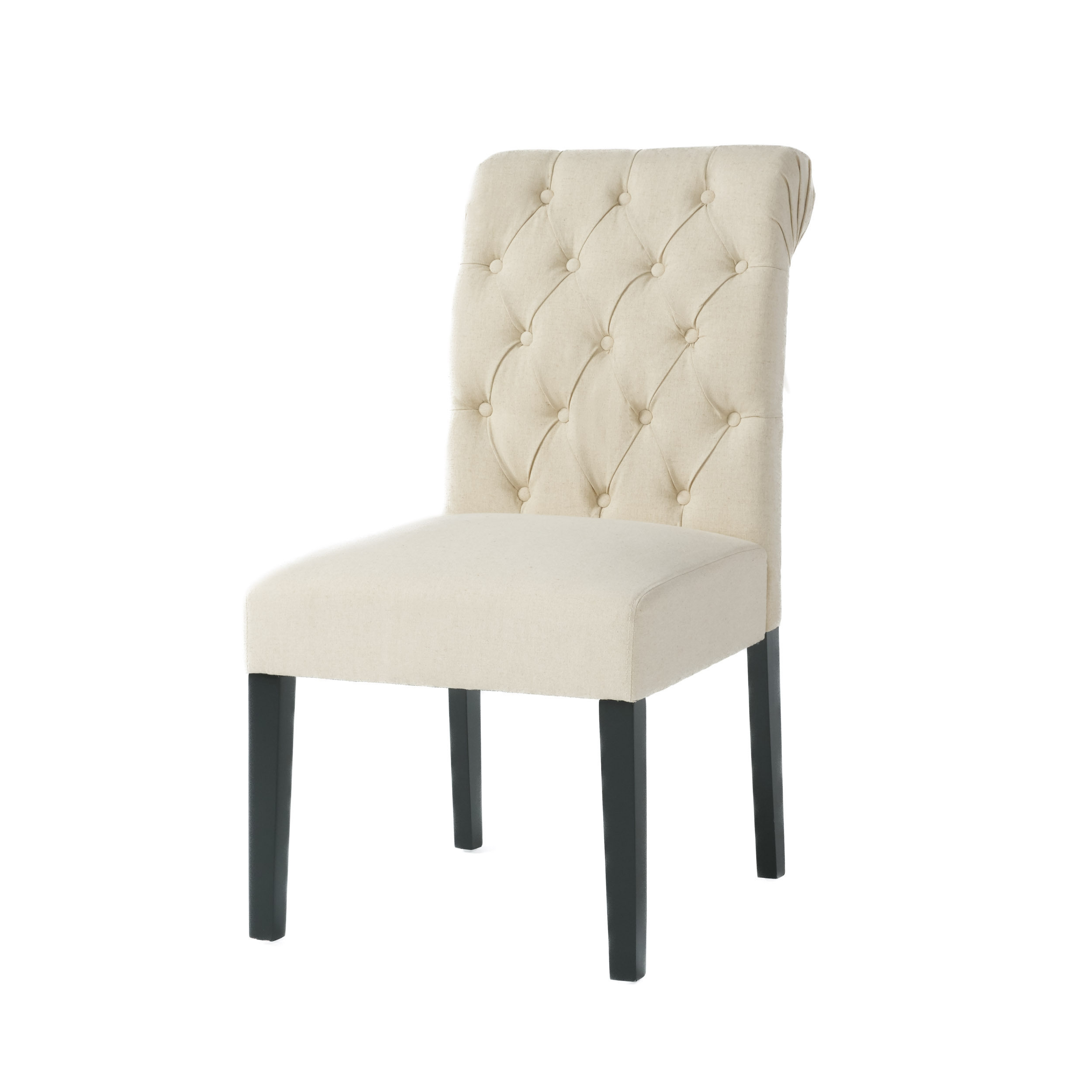 Elmerson Tufted Ivory Fabric Dining Chair (Set Of 2)