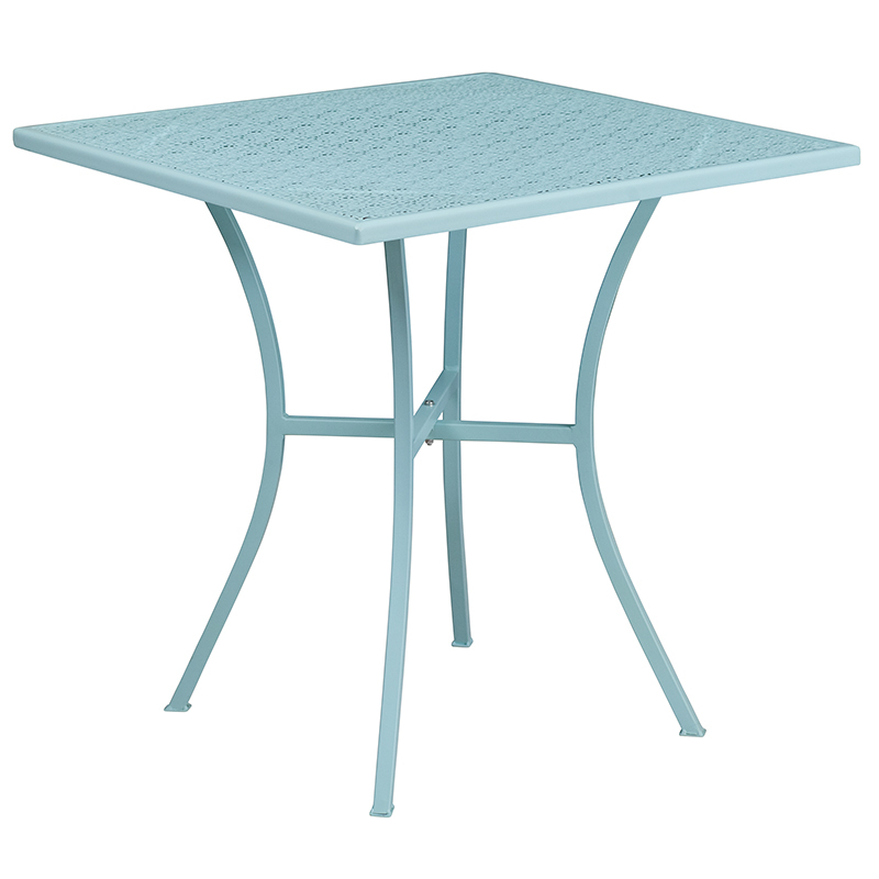 28SQ Patio Table Set, Sky Blue