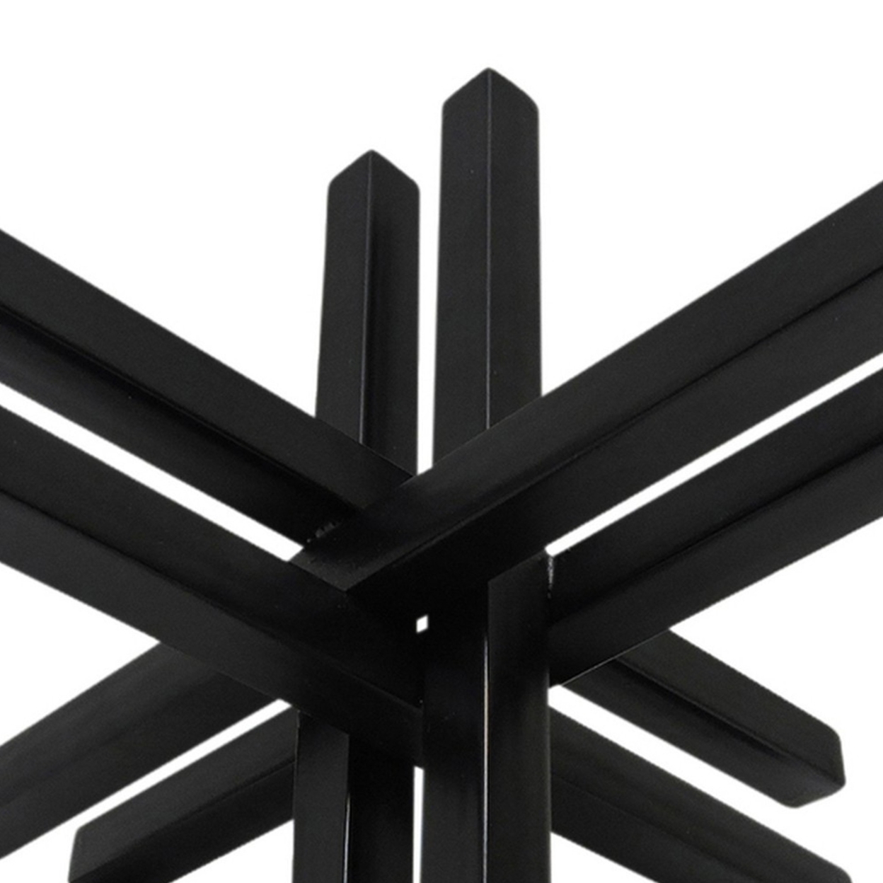Accent Decor With Metal Double Jack Design, Black- Saltoro Sherpi