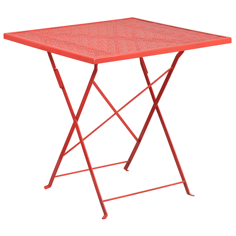 28SQ Coral Fold Patio Set, Red