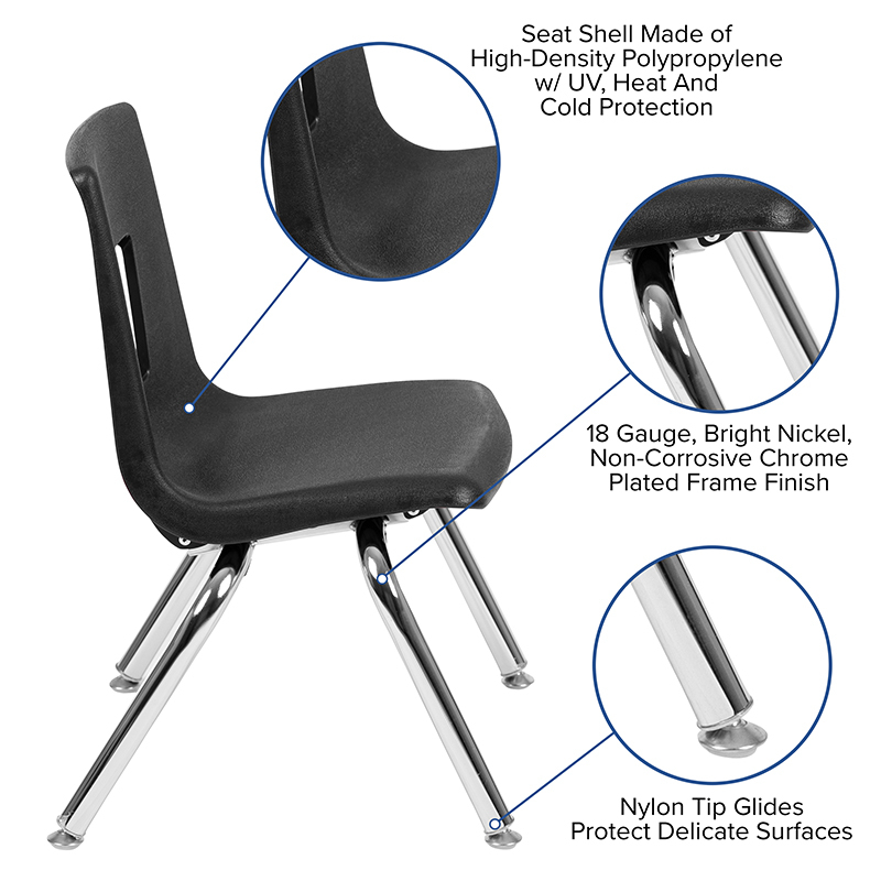 Black Student Stack Chair 12