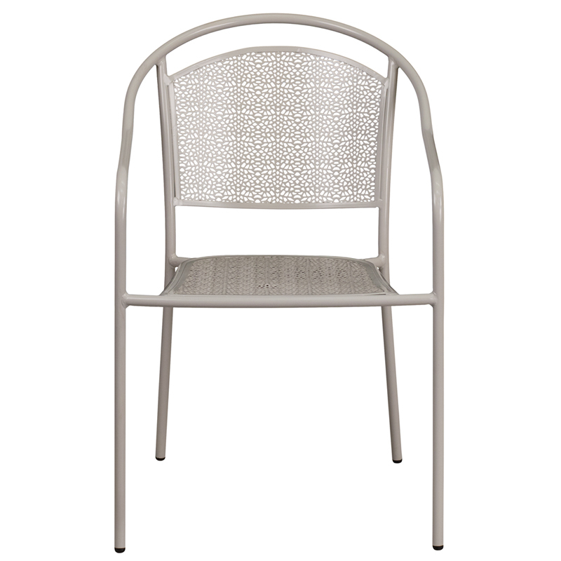 Gray Round Back Patio Chair