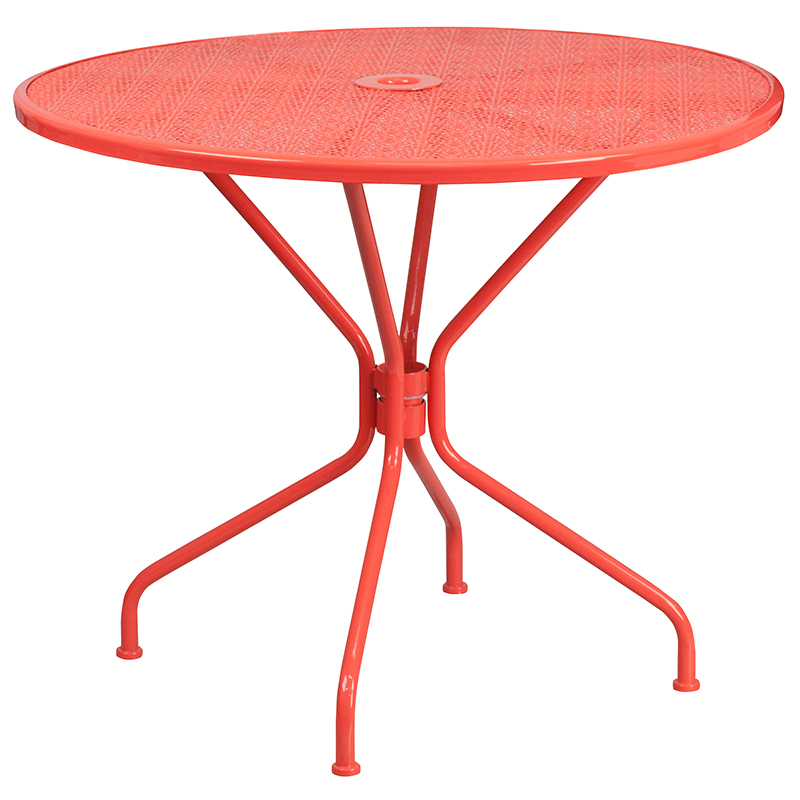 35.25RD Coral Patio Table Set, Red