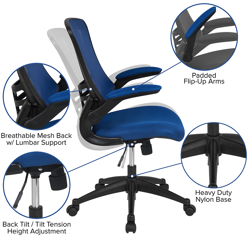 Blue Mesh Mid-Back Desk Chair