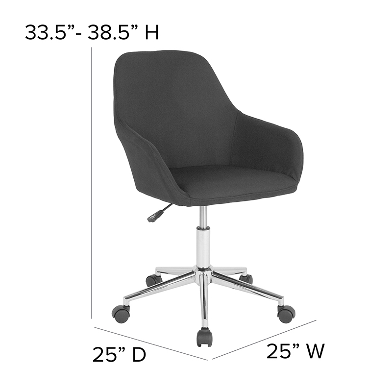 Black Fabric Mid-Back Chair