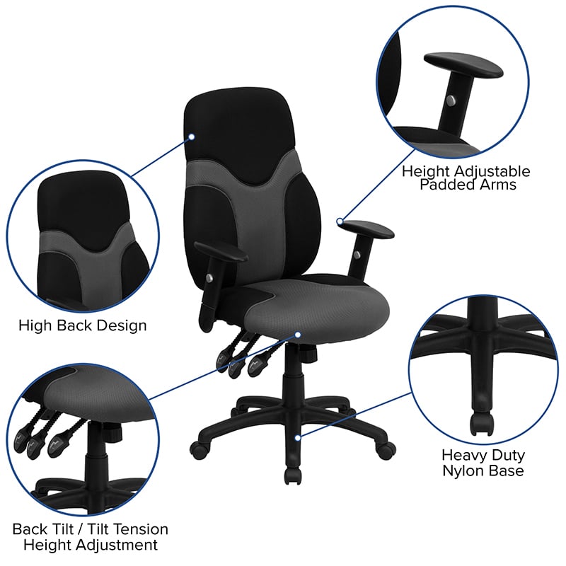 BlackGray High Back Chair