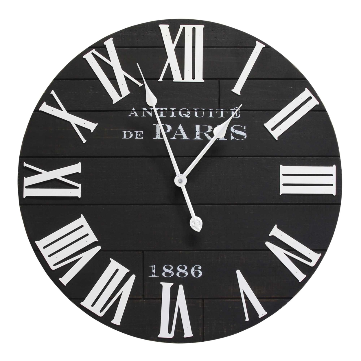 24" Vincent Black and White Wood Wall Clock