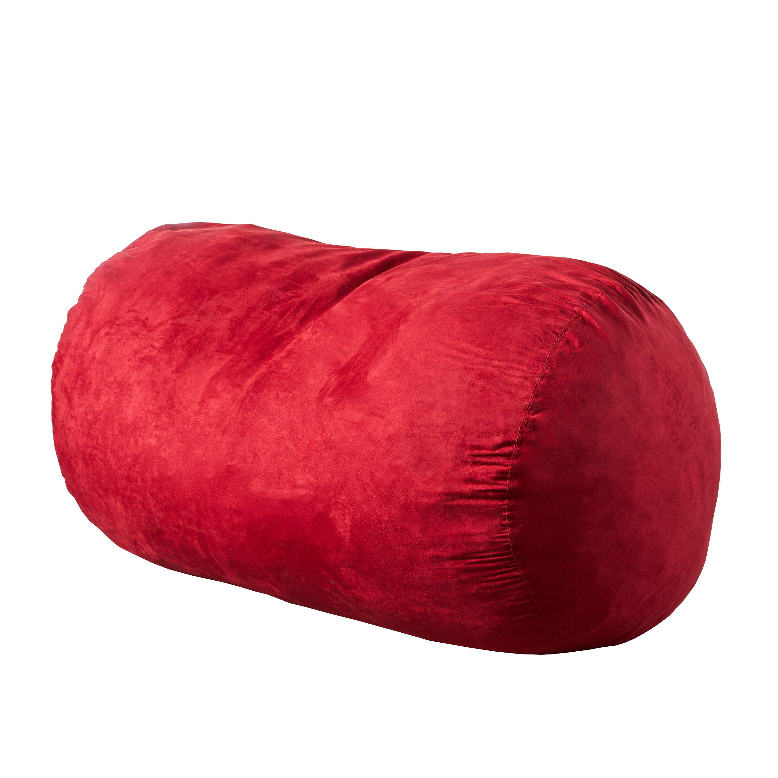 Flora Traditional 6.5 Foot Suede Bean Bag (Cover Only), Charcoal - Chinese Red