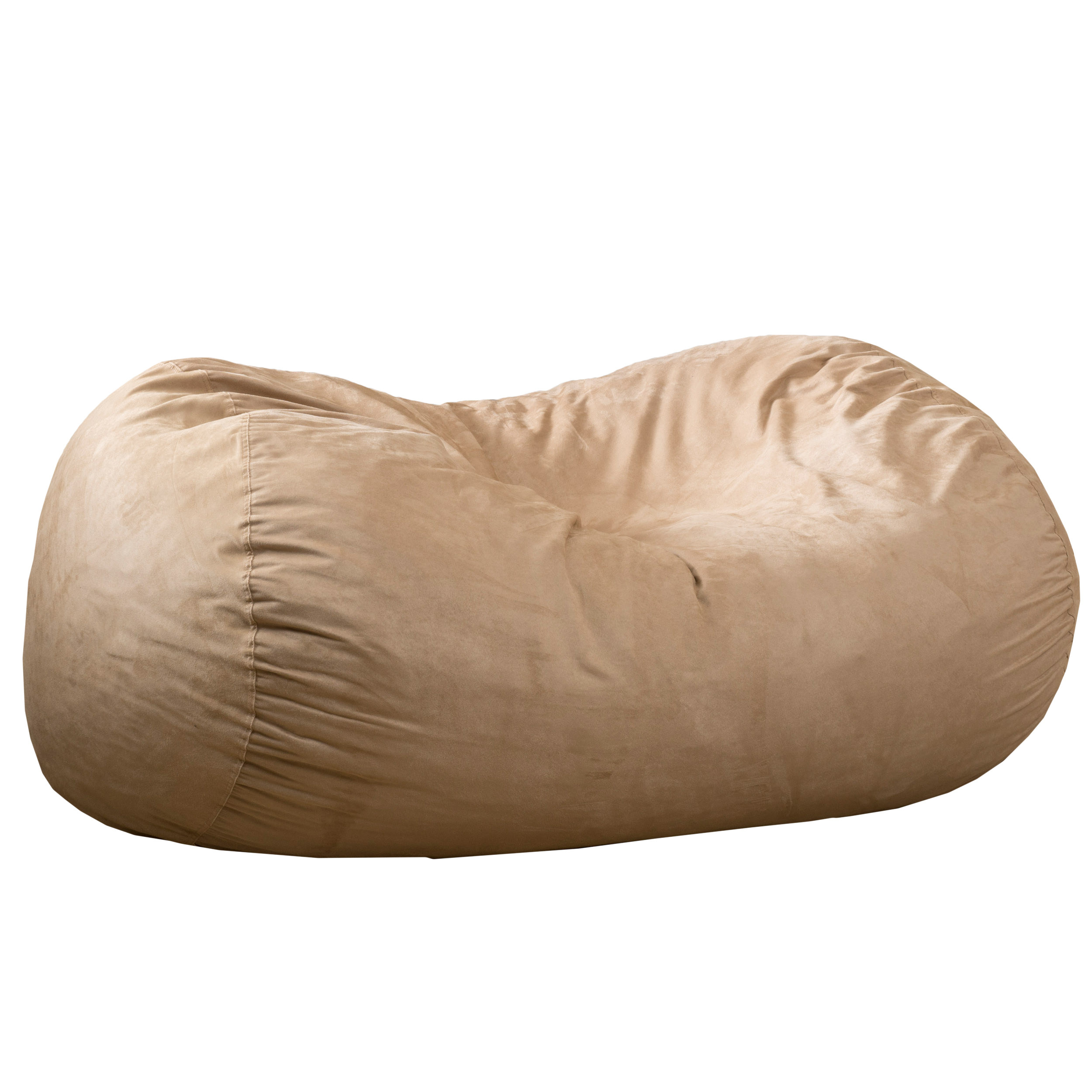 Flora Traditional 6.5 Foot Suede Bean Bag (Cover Only), Charcoal - Tuscany