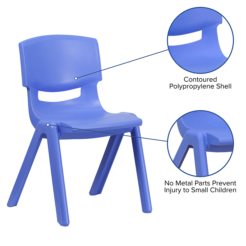 4PK Blue Plastic Stack Chair