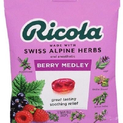 Ricola Swiss Alpine Herbs Berry Medley Cough Suppressant Throat Drops