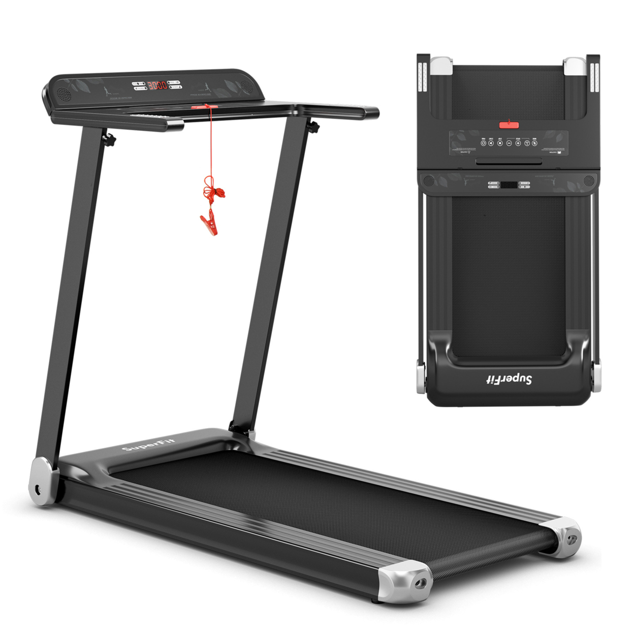 Electric Folding Treadmill Portable Cardio Running Machine W/ APP Control - Silver