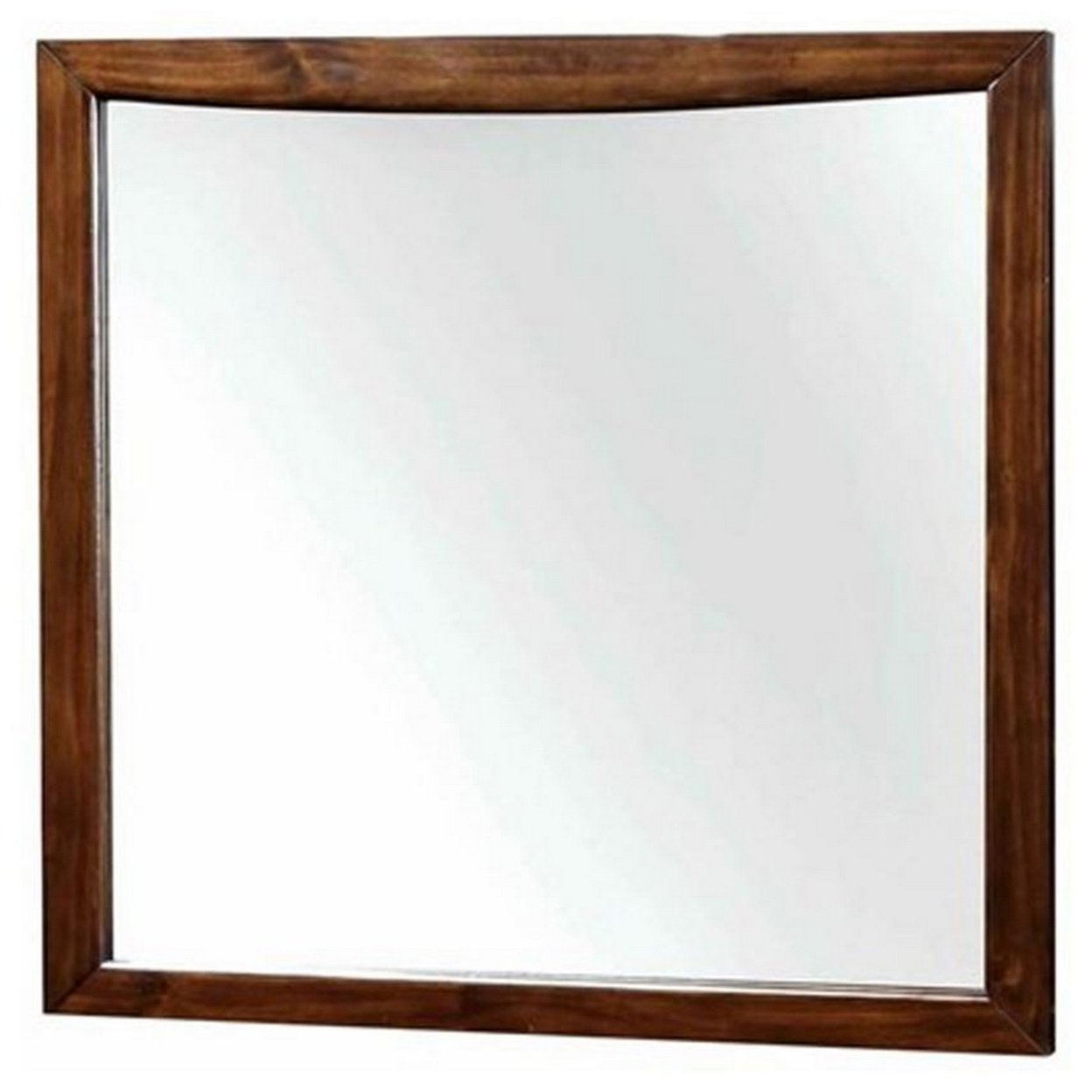 Mirror With Rectangular Wooden Frame, Cherry Brown- Saltoro Sherpi