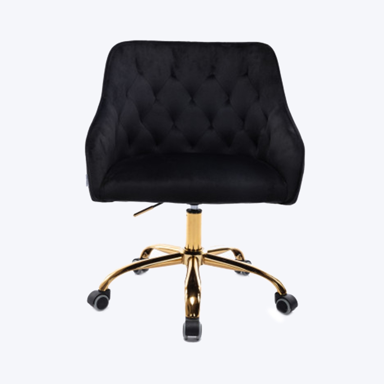 Office Chair With Padded Swivel Seat And Tufted Design, Black- Saltoro Sherpi