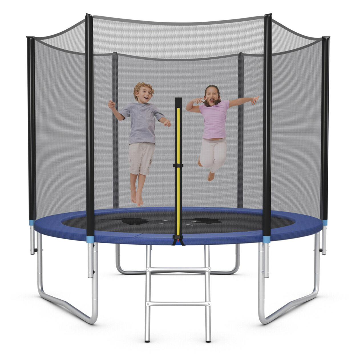 8/10/12/14/15/16 FT Outdoor Trampoline Bounce Combo W/Safety Closure Net Ladder - Black, 10 Ft