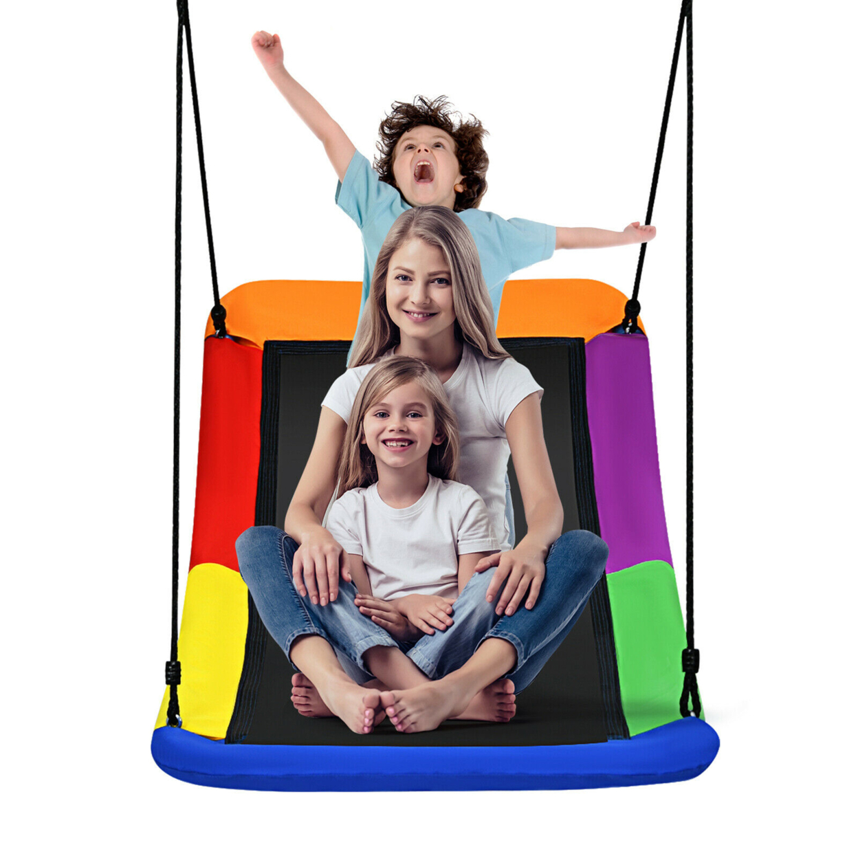 700lb Giant 60'' Platform Tree Swing For Kids And Adults - Multi-Color