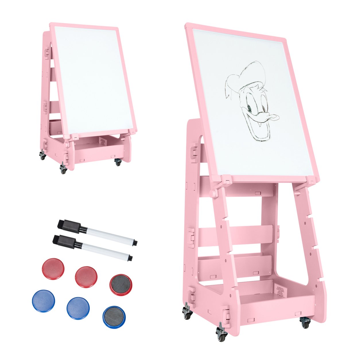 Kids' Standing Art Easel Dry-Erase Board Double Sided Chalkboard - Pink