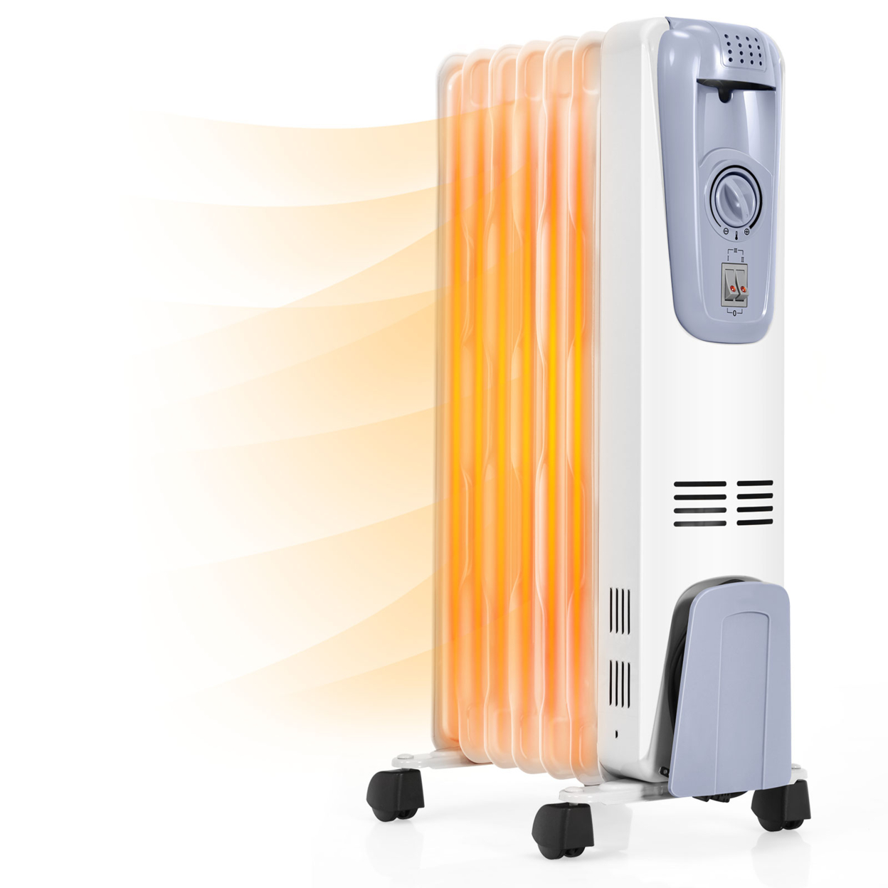 1500W Oil Filled Space Heater Radiator W/ Adjustable Thermostat Home Office